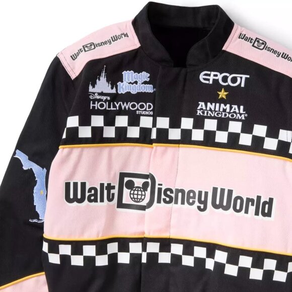 Walt Disney World Racing Jacket Coat Her Universe Varsity Pink Racer Small - Picture 3 of 4